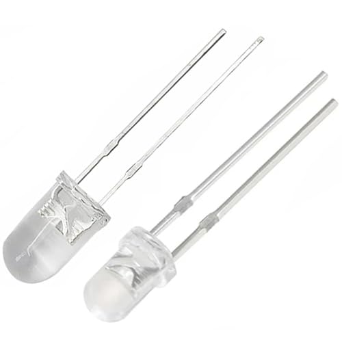 100 pcs 3mm Yellow LED Diode Lights Clear Round Transparent DC 2V 20mA 29mm Long Lead Lighting Bulb Lamps Electronics Components Indicator Light Emitting Diodes - color: Yellow / 100pcs, size: 3mm Constant Light
