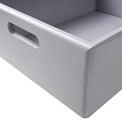 Creative Deco XL Gray Wooden Crate Nesting Crate Handles - color: Grey, size: XL