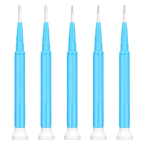 5PCS Ceramic Plastic Screwdriver Set, Anti-Static Non-Conductive Slotted Screwdrivers, Adjustable Insulated Screwdriver for High-Frequency Circuit Adjustment, Precision Electronic Repair, Watchmaking