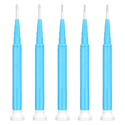5PCS Ceramic Plastic Screwdriver Set, Anti-Static Non-Conductive Slotted Screwdrivers, Adjustable Insulated Screwdriver for High-Frequency Circuit Adjustment, Precision Electronic Repair, Watchmaking