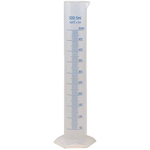 500ml Graduated Cylinder, Polypropylene, Printed Graduations, Karter Scientific 251Q2 (Single) - size: 500ML, style: PACK OF 1