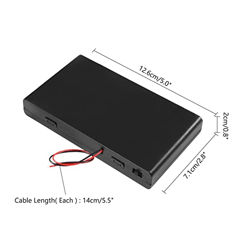 3pcs 8 x AA 12V Battery Holder Case Box with ON/Off Switch and Leads Wire Cover