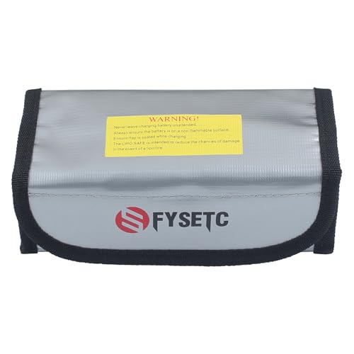 FYSETC Upgraded Spare Parts for FDM Printers: Fireproof Storage Bag for LiPoBattery and Other Power Adapter for P2S P1P P1S A1 X1C H2S H2D H2C 5M Pro AD5X Kobra3 Max Silver