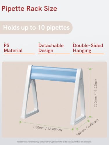 Lab Pipette Stand, Plastic Linear Pipette Holder, A Shape, Blue - color: Blue, size: A Shape