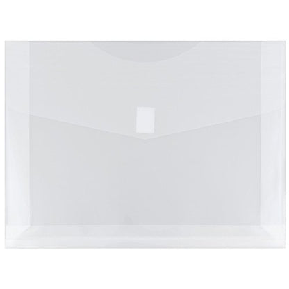 JAM PAPER Plastic Expansion Envelopes w/Hook & Loop Closure - Letter Booklet - 9 3/4 x 13 with 2 Inch Expansion - Clear - 12/Pack - color: Clear, size: 2" Expansion