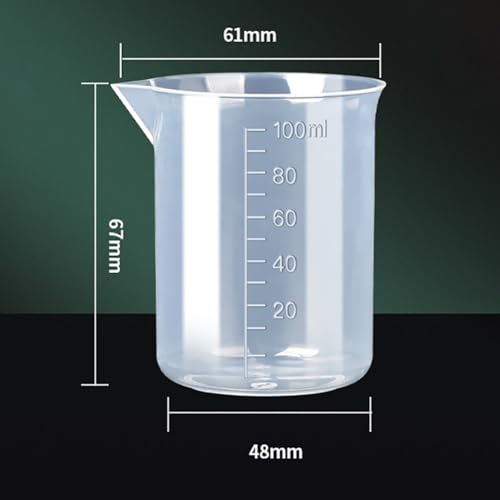 12 Pcs 100ml 3.4 Oz Clear Lab Measuring Cups Lab Beaker Cups Plastic Scale Cups Transparent Liquid Mixing Cups with Graduated