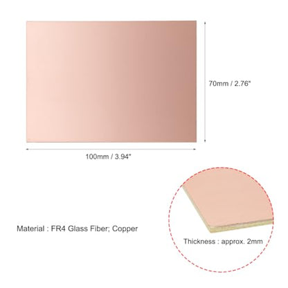 uxcell 5pcs 100x70mm Double Sided Copper Clad Laminate PCB Circuit Board FR4 2mm Thickness DIY Prototyping PCB Board - size: 100mmx70mmx2mm