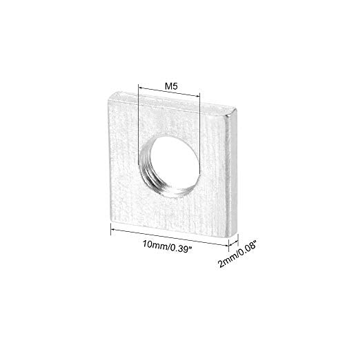 uxcell Square Nuts, M5x10mmx2mm Zinc-Plated Metric Coarse Thread Assortment Kit, 25 Pcs - size: M5x10mmx2mm