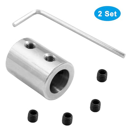 BokWin 2 Pcs Bore Rigid Coupling Set 6mm to 10mm Shaft Coupler - size: 6mm to 10mm