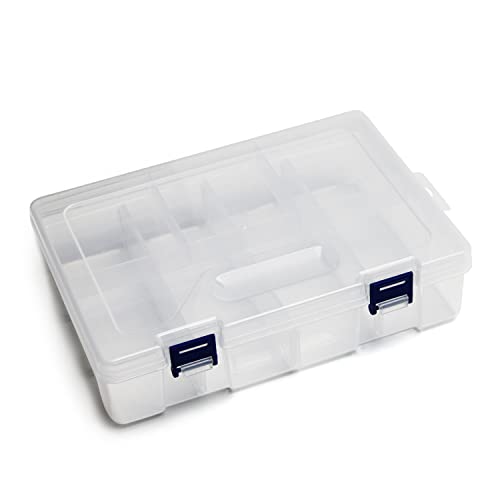 MroMax Bilayer 8 Grids Clear Plastic Organizer Box - size: Bilayer 8 Grids