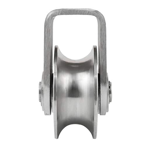 Grooved Wheel Pulley Block Pulley Wheel Stainless Duplex Bearing Silent Detachable Heavy Duty Traction Wheel for Material Handling and Moving Lifting Loading 1760lb/800 Kg - size: U Type Slot Pulleys 3.228in