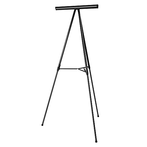 Amazon Basics High Boardroom Height Adjustable Flipchart Whiteboard and Display Easel Stand for Paper Pads and Signage, Portable, Collapsible Telescope Tripod, 37 x 18 x 28 in, Black - style: Heavy Duty Board Easel