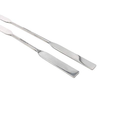 Stainless Steel Double Ended Micro Lab Spatula Sampler, Square & Round Angled End - Chattaway Style (6") - size: 6"