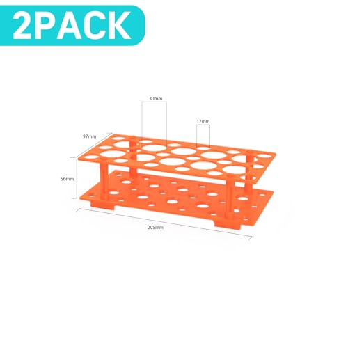 2 Pack Plastic Test Tube Racks for 10mL 15mL 50mL Centrifuge Tube 56 Wells - size: 2 PCS Orange Small