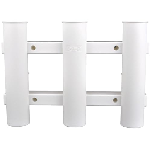 Berkley Tube Rod Rack, Tube Holder for 3 Rods or Combos, Corrosion Proof Durable Polyurethane Frame, Conveniently Save Space and Store Rods Securely and Safely - style: White Tube Rod Rack