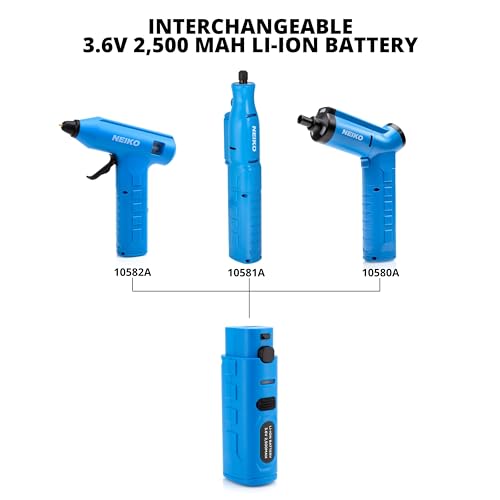 NEIKO 10582A Cordless Glue Gun, 20W Rechargeable, 20 Glue Sticks Included, Wireless Anti Drip Nozzle Mini Glue Gun for Arts and Crafts, Mini USB Charging Port, Insulated Nozzle - style: Cordless Quick Heating Glue Gun