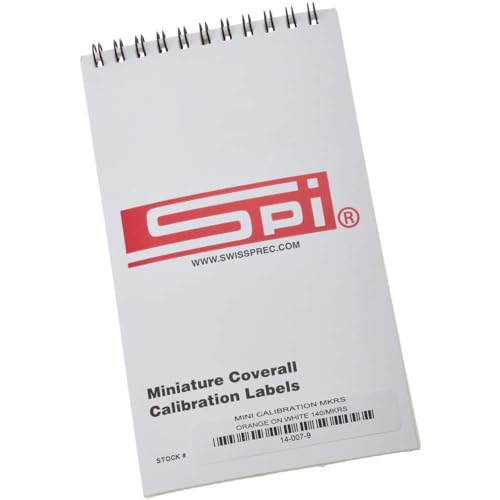 SPI 14-007-9 Clear-Cover Calibration Labels, 1" x 5/8", Orange Print, Pack of 140 Labels - color: Orange