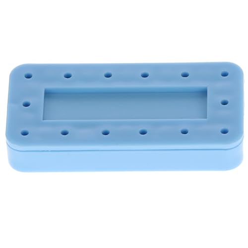 400BR-2 Rectangular 14 Dental Bur Block Blue, 3" x 1.5" x 0.5", Magnetic, 14 Burs Capacity, Autoclavable