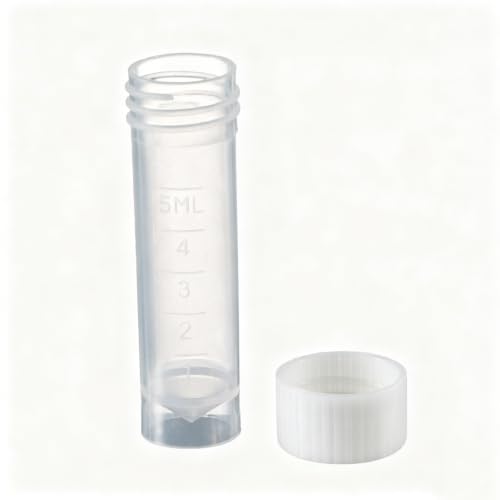 50pcs 5ml Plastic Test Tubes Screw Caps Small Bottle Vial Storage Vial Storage Container for Lab