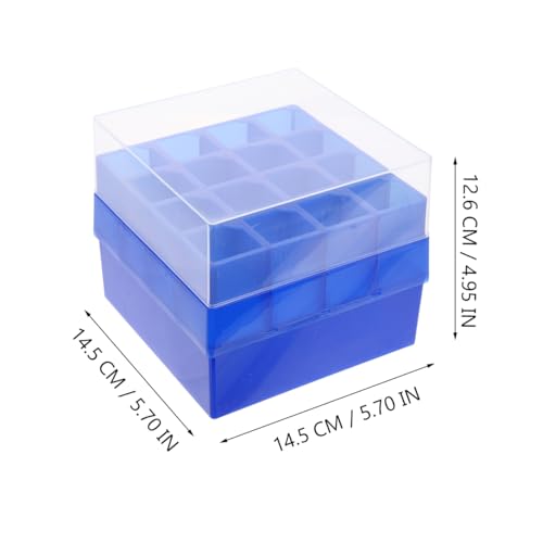 ULTECHNOVO Blue Centrifuge Tube Storage Box 3 Pack 50 ml Tube Holder Rack with Lid Freezer Container for Laboratory Test Tubes Scientific Research School and Personal Use