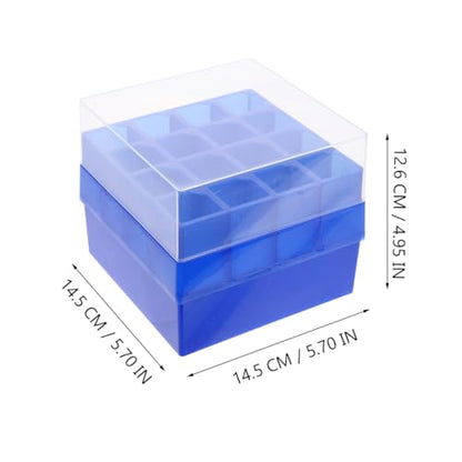 ULTECHNOVO Blue Centrifuge Tube Storage Box 3 Pack 50 ml Tube Holder Rack with Lid Freezer Container for Laboratory Test Tubes Scientific Research School and Personal Use