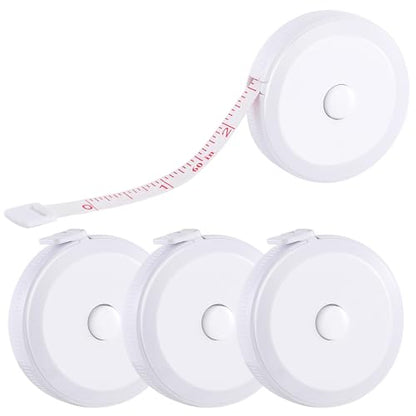 4 Pack Soft Retractable Measuring Tape,60-Inch 150cm,White Double Scale Measurement Tape,for Body Measuring Sewing Tailor Cloth Knitting Home Craft Measurements - color: 4 Pack (white)