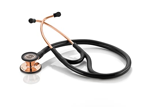 ADC Adscope 601 Convertible Cardiology Stethoscope, AFD Tunable Technology - color: Rose Gold with Black Tubing