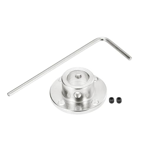 MECCANIXITY 5 Pcs 12mm Flange Coupling Connector Rigid Guide Model Coupler Accessory Shaft Axis Fittings with Mini Hex Wrench and Fastening Screw for DIY RC Model Motors,Silver - size: 12mm