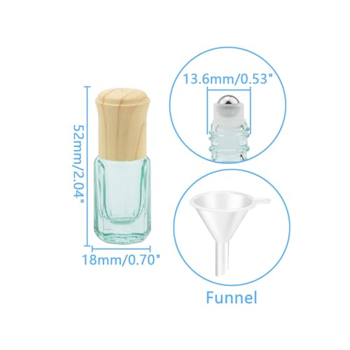 3mL Glass Roller Bottles for Essential Oils, Roller Ball Applicator - color: Light Blue