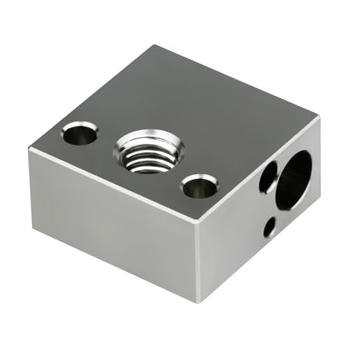 Updated High Temperature CR-10 Plated Copper Heater Block for MK8 Extruder Creality All Metal Hotend Ender3 V2 Ender 3 pro Ender 5 Pro Plus CR10 S4 S5 3D Printer (Copper)