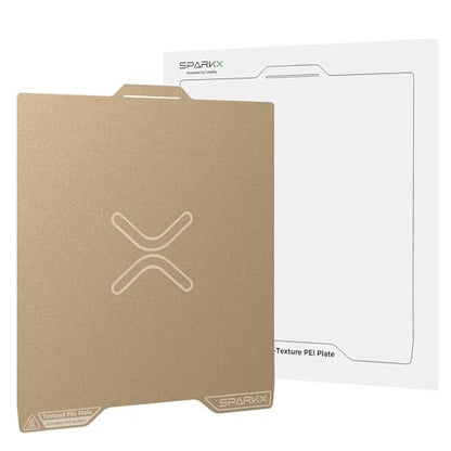 Creality Official SPARKX i7 Build Plate, Double Sided Textured PEI Sheet, 265×300mm Magnetic Flexible Removable Spring Steel Printing Plate, 3D Printer Bed Plate Gold (Without Magnetic Base)