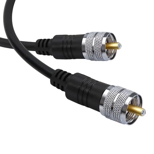 RG8X PL259 Coaxial Cable SO239 UHF CB Antenna Cable Jumper, 6.6FT (2M) Low Loss UHF Male to UHF Male 50 ohm CB Antenna Extension Coax Cable for HAM Radio, SWR Meter, Antenna Analyzer, Dummy Load Ect - size: 6.6FT(2M)
