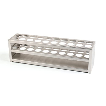 Test Tube Rack, 20 Holes Stainless Steel Test Tube Rack, with Extended Edges Providing Handles, Suitable for Tubes of Dia.≤21mm, Round Holes Test Tube Holder, for Classroom, Lab, TTRS20A1 - size: 20 Holes,for Tubes of Dia.≤21mm