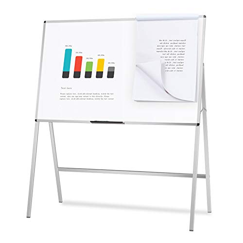 VIZ-PRO Easel Whiteboard, 60 x 36 Inches, Magnetic H-Stand Dry Erase Board - size: 60"W x 36"H