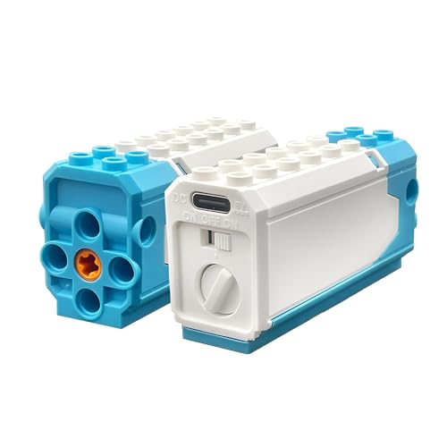 Rechargeable Motor Compatible with LEGO, Adjustable Speed & Reversible Control, USB Charging Block Motor with Cable for DIY Building Projects - color: Rechargeable Motor, size: 1 PCS