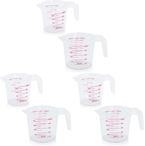 DTDNZKN 6 Pack Measuring Cup Set, 250ml (1-Cup) and 500ml (2-Cup) - size: 6 Pack