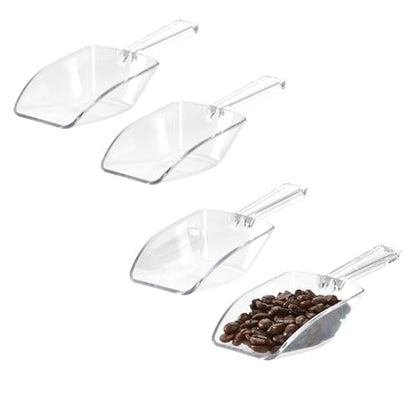 iDesign Large Plastic Scoop Measuring Cups – Set of 4, Pet Food, Coffee Grounds, Versatile Scoop, 2.25" x 1.25" x 6.5", 1/3 Cup, Clear - color: Clear, size: One Size
