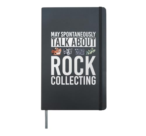 May Spontaneously Talk About Rock Collecting Geology Hardcover Journal, Black