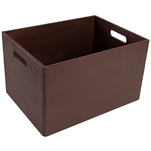 Creative Deco XXL Brown Wooden Crate Nesting Crate Handles - color: Brown, size: XXL