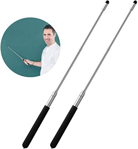 2 Pack Teacher Pointer Stick for Classroom, Extendable Retractable - color: 2pcs Black