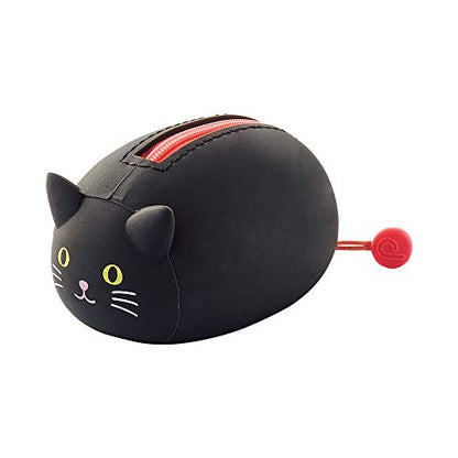 LIHIT LAB PuniLabo Mini Zipper Pouch, Horizontal, 2.2" x 2.7", Black Cat (A7780-3) - color: Black Cat, size: 2.2" × 2.7"