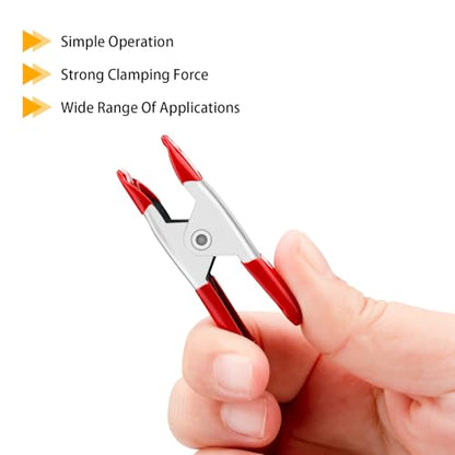 30 Pcs 2 Inch Small Spring Clamps, Heavy Duty Red metal Mini Clamps