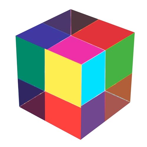 CMY Color Cube, 60mm Acrylic Prism, Physics Toy & Desktop Decor - size: 1pc 6cm