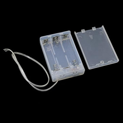 3PCS 69x48x18mm Transparent 3 AA Regular Battery Box with Wire and Switch for DIY Electric Toy and String Light