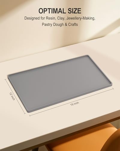 Silicone Art Mat for Crafts, 12" x 19" Waterproof Non-Slip Painting Mat - color: Gray, size: 12" x 19"