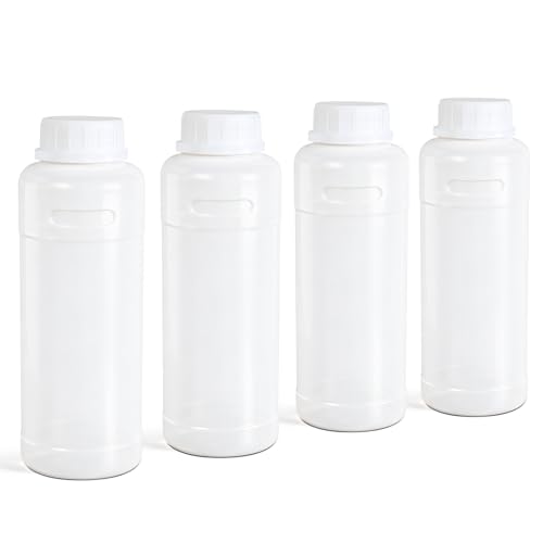 DEMORA 16 oz Leakproof HDPE Wide Mouth Bottles, Translucent 4 Pack - color: Translucent, size: 16 Ounces