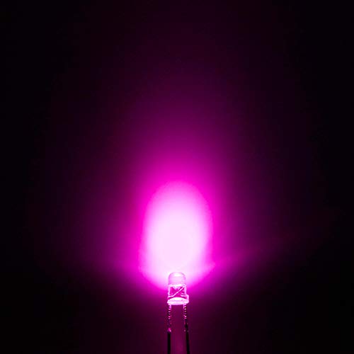 CHANZON 100 pcs 3mm Pink LED Diode Lights (DC 3V 20mA) - color: J) Pink, size: 3mm Round Top