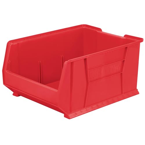 Akro-Mils 30289 Super-Size AkroBins Plastic Storage Bins, Space-Saving Stackable Bins for Garage, Classroom, Warehouse Organization, 24" L x 18" W x 12" H, Red, 1-Pack - color: Red, (1-Pack)