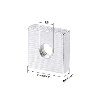 uxcell Square Nuts M5x11mmx4mm Zinc-Plated Metric Coarse Thread Assortment - size: M5x11mmx4mm