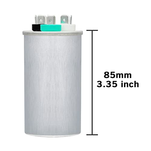 VEXUNGA 25/7.5 uF 25+7.5 MFD 370V or 440V Dual Run Start Round A/C Capacitor 25 7.5 uF 370 440 Volt VAC CBB65 Air Conditioner Capacitors for AC Unit Fan Motor Start Heat Pump Condenser Straight Cool - style: [V04] 25+7.5 uF Round